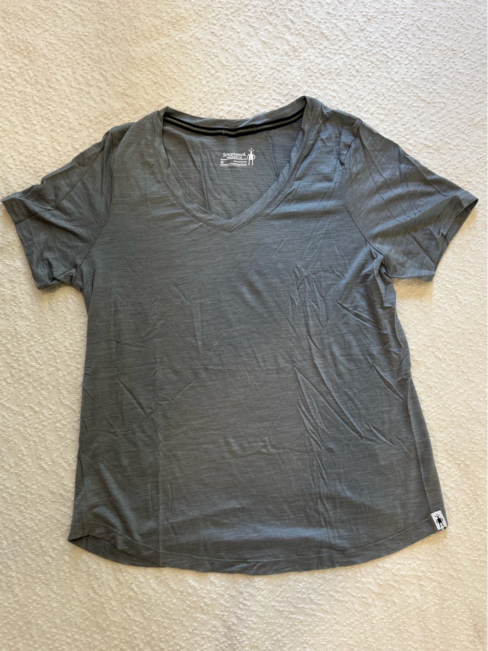 Smartwool Merino Sport 120 V-Neck Tee - Gray